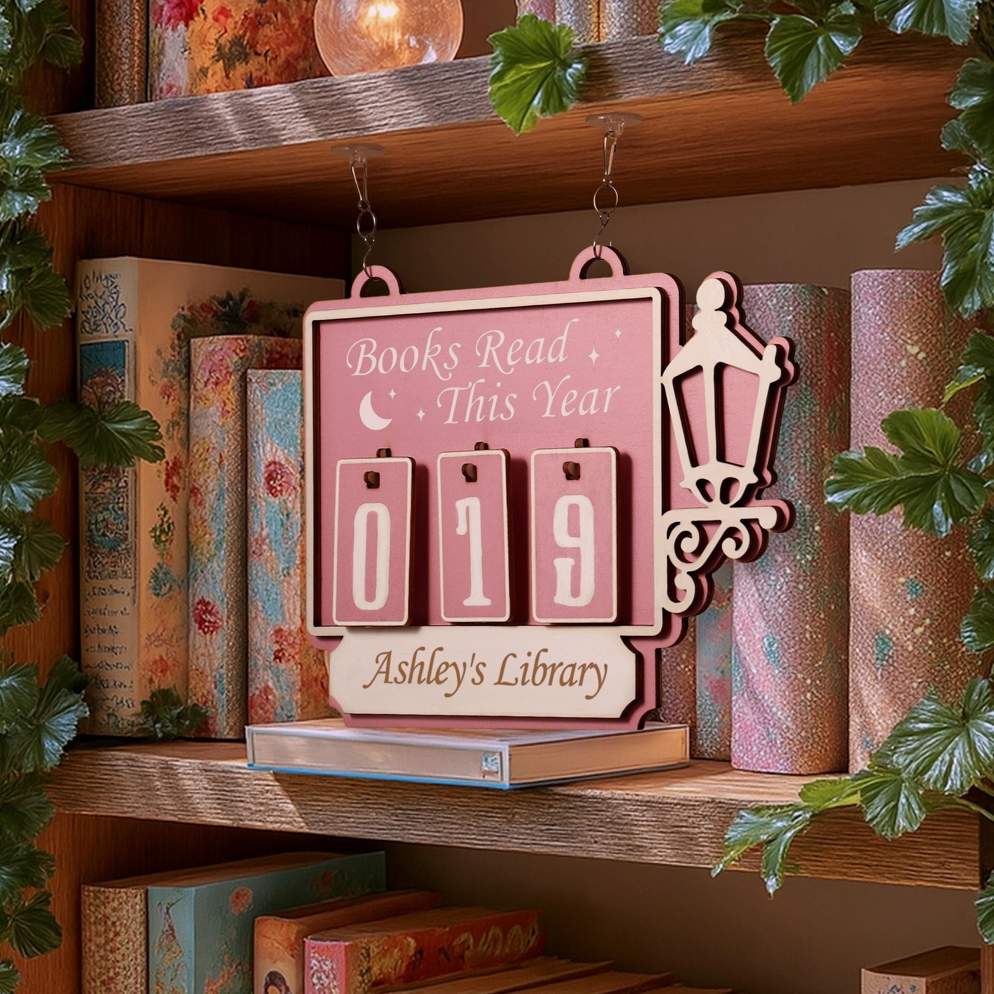 Personalized Book Tracker, Books Read This Year Counter, Custom Bookshelf Decor