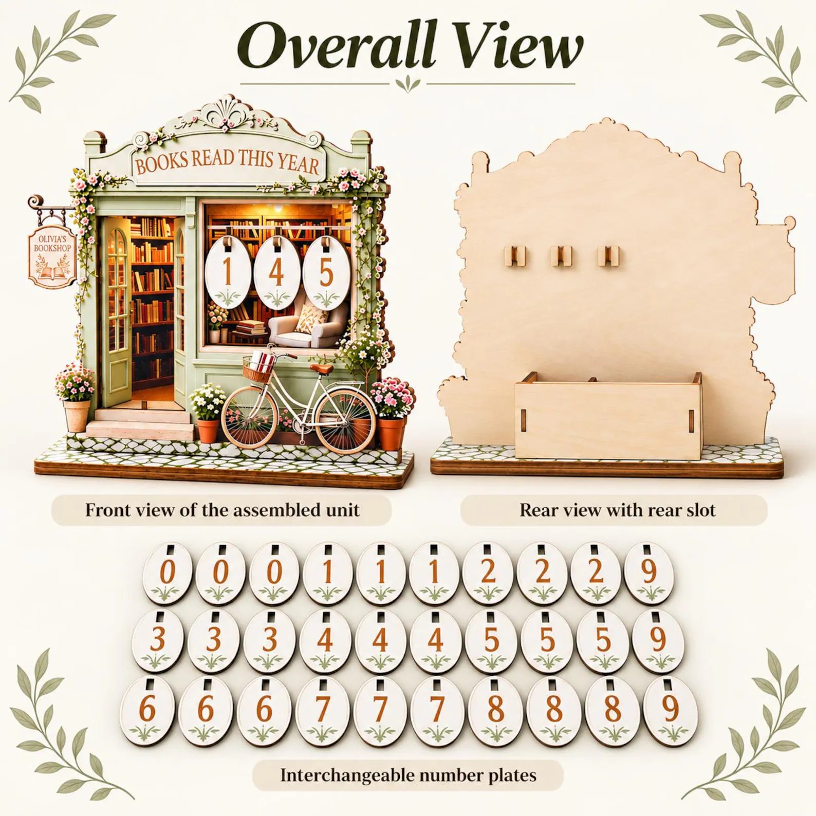 Personalized Bookstore Reading Tracker, Books Read This Year Counter, Custom Book Lover Decor