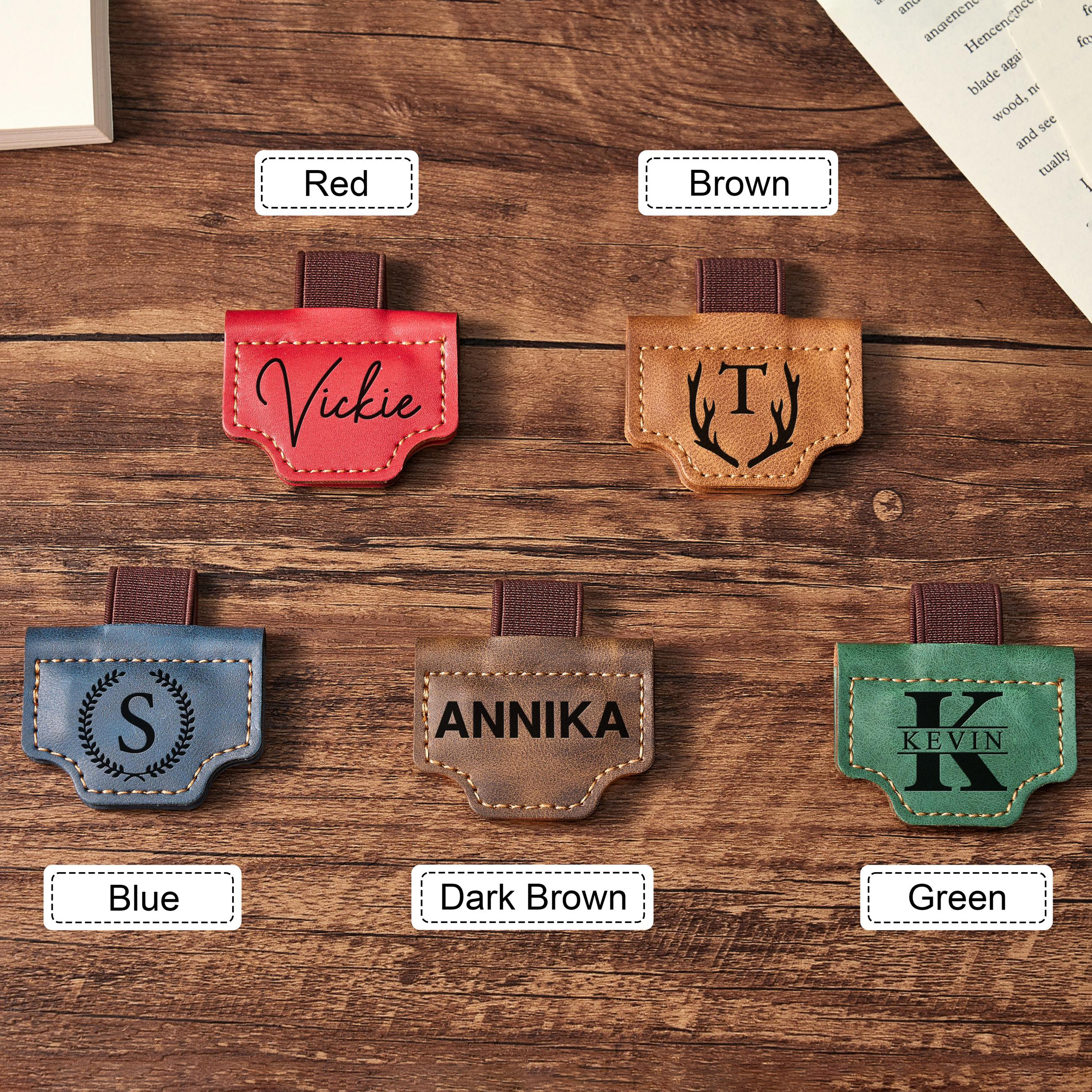 [Copy]Personalized Magnetic Leather Bookmark with Pen Holder, Custom Name Engraved Gift for Book Lovers, Readers & Writers
