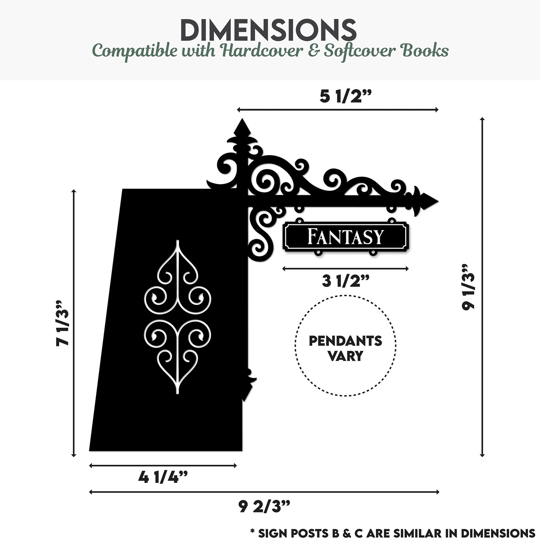 Personalized Fiction Bookshelf Tavern Sign, Custom Book Nook Divider, Ornate Library Decor, Book Lover Gift