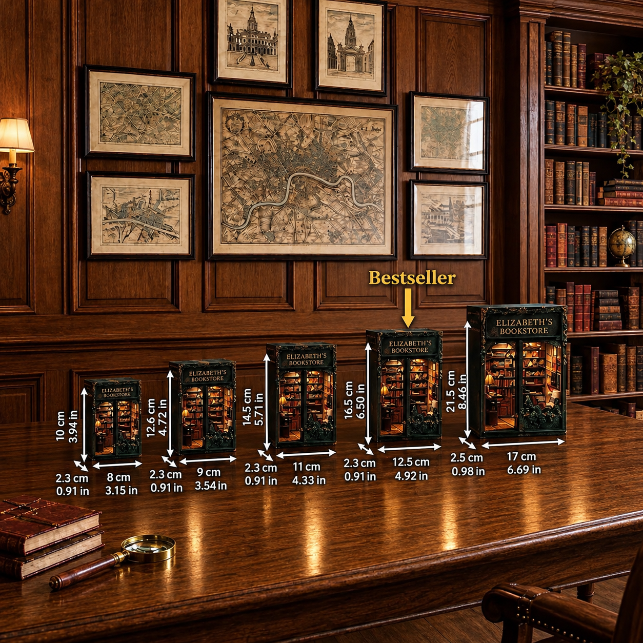 Personalized Folding Book Lamp, Custom Bookstore Cover & LED Reading Light