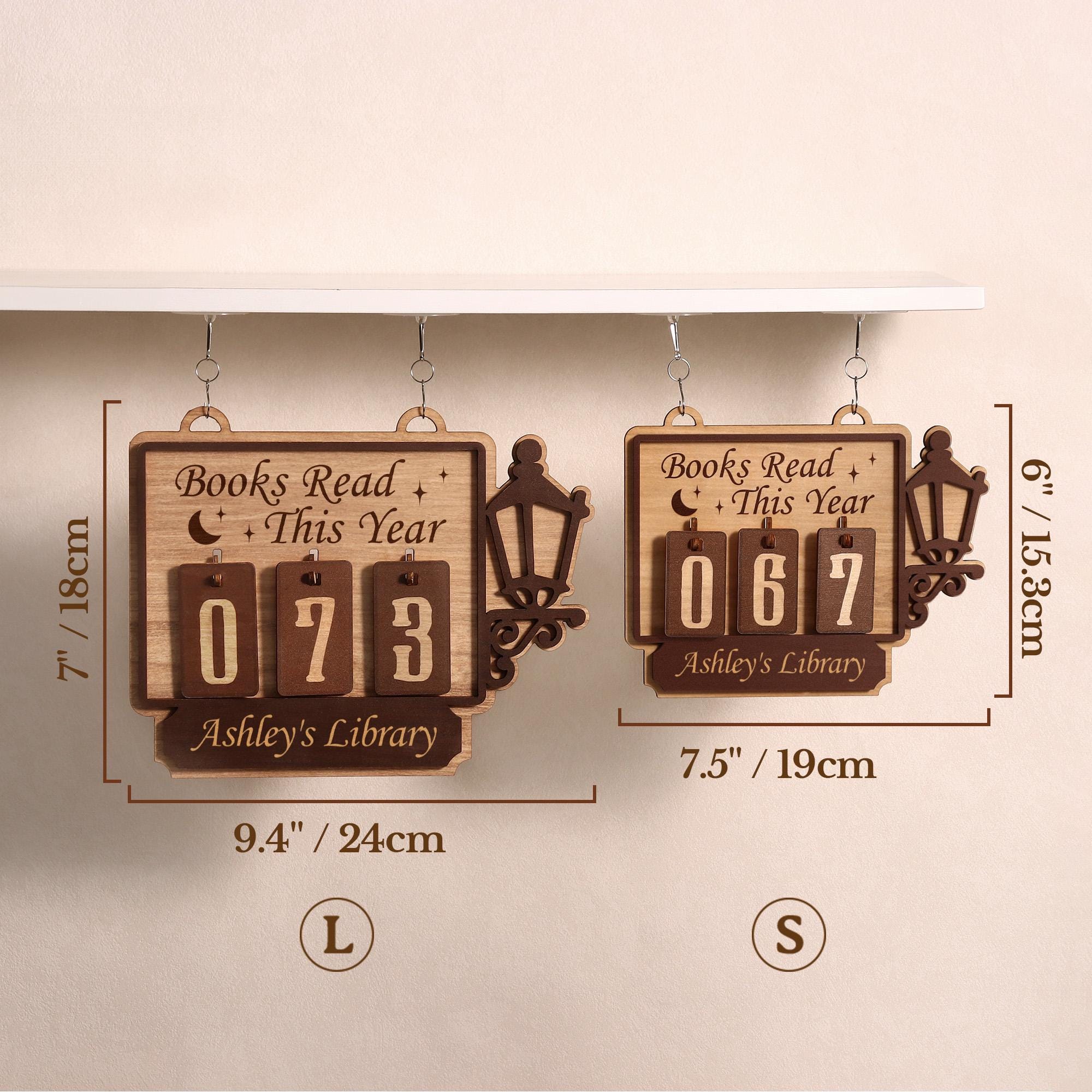 Personalized Book Tracker, Books Read This Year Counter, Custom Bookshelf Decor