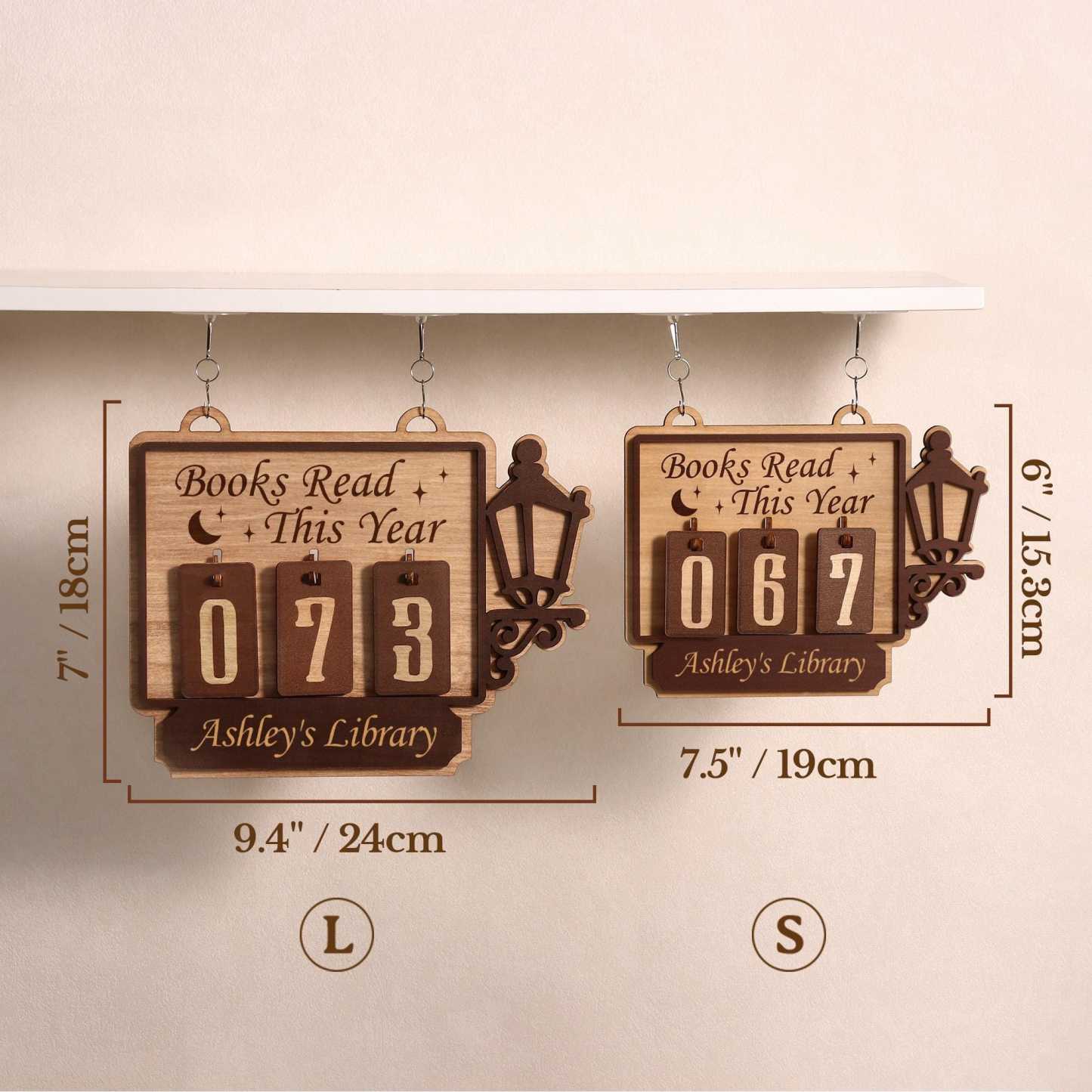 Personalized Book Tracker, Books Read This Year Counter, Custom Bookshelf Decor