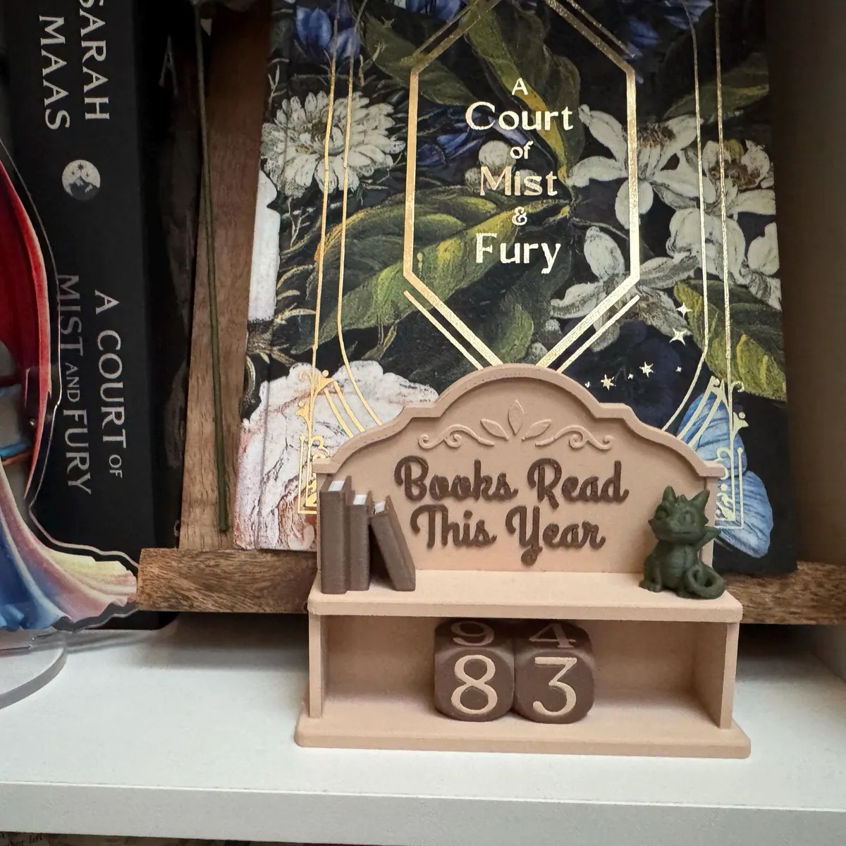 Books Read This Year Counter, Book Tracker, Cozy Bookshelf Decor for Readers