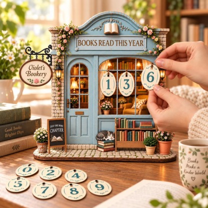 Personalized Bookstore Reading Tracker, Books Read This Year Counter, Custom Library Decor for Book Lovers