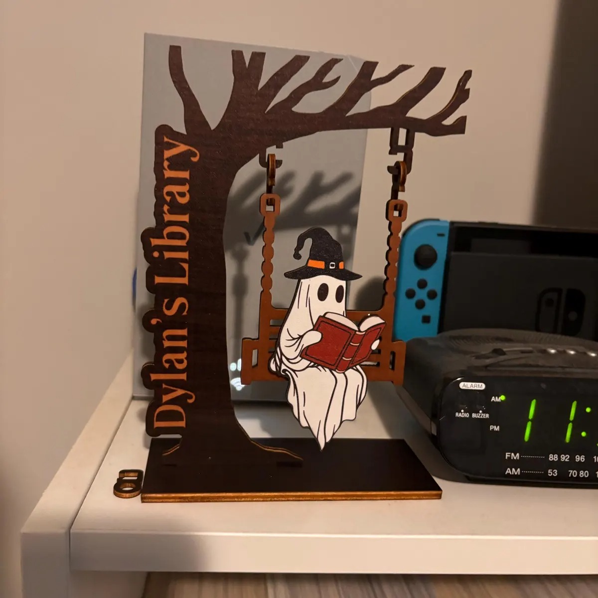 Personalized Ghost Swing Decor, Custom Halloween Library Sign, Adopt a Ghost Reading Nook Decor, Book Lover Gift