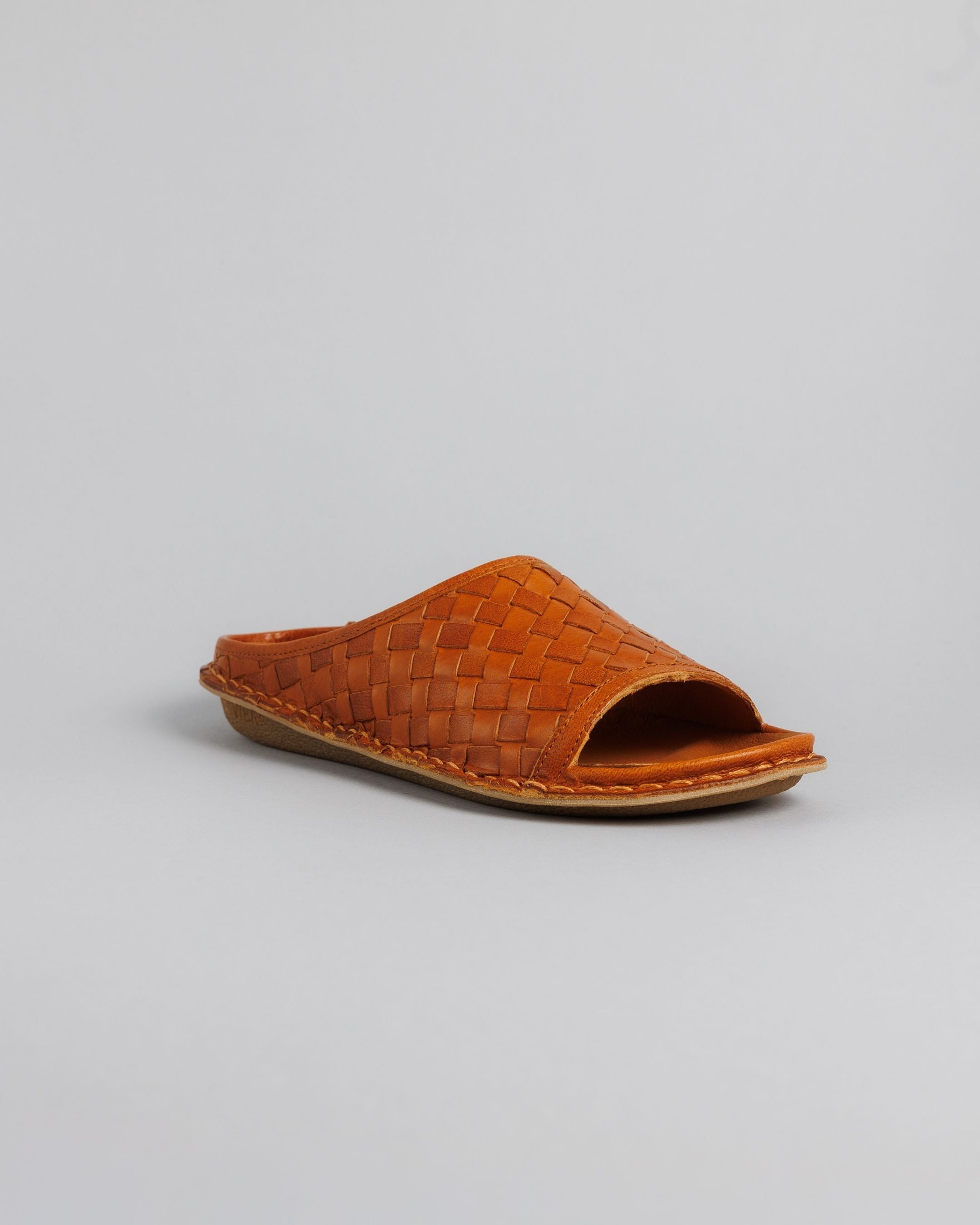  Woven Leather Cognac Brown