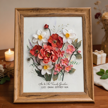 Personalized Birth Month Bouquet for Grandpa & Grandma, Handmade Keepsake
