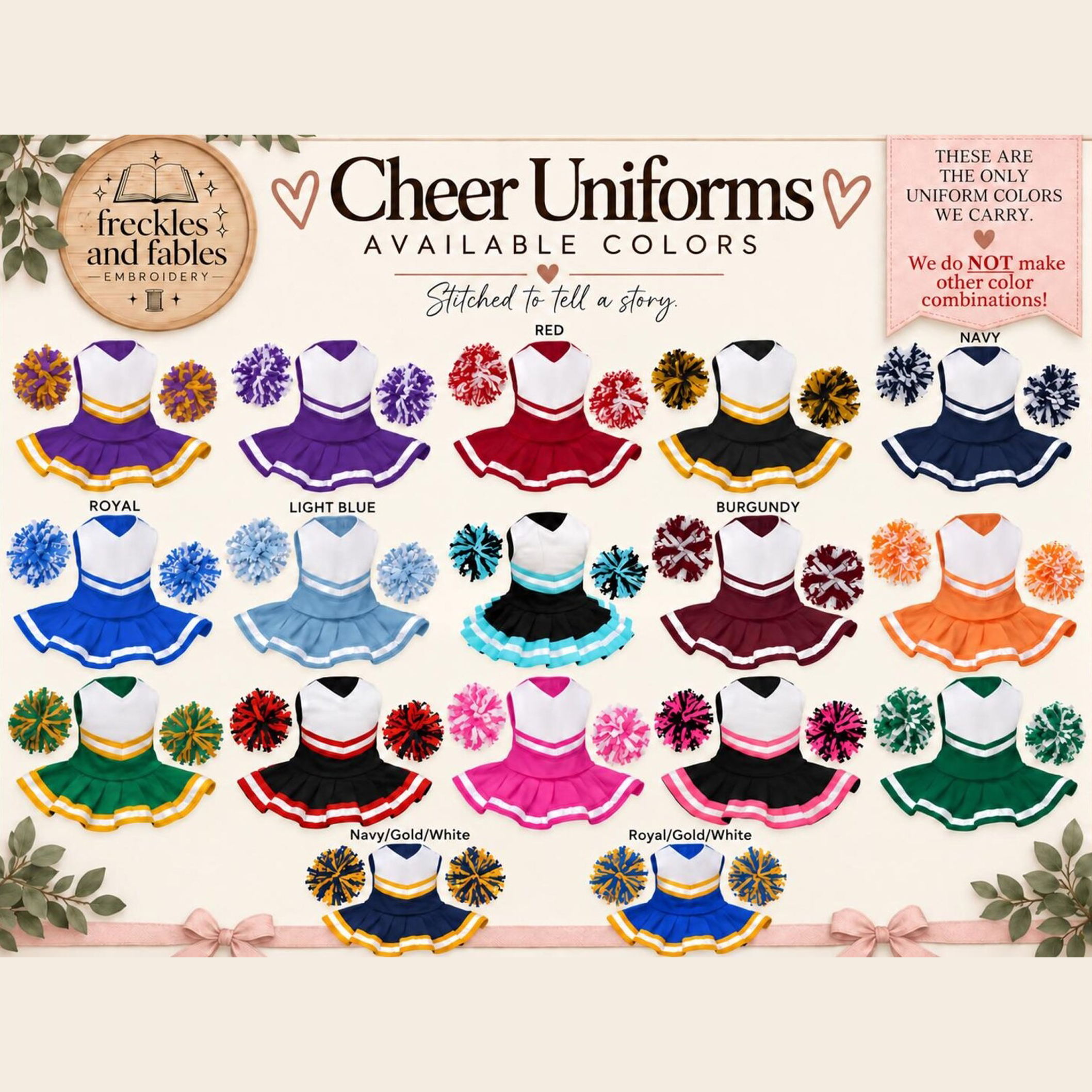 Personalized Cheer Bear Gift – Custom Embroidered Uniform & Bow, Team Spirit Stuffed Animal, Cheerleader Keepsake for Girls, Teammates & Coaches