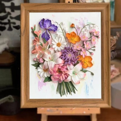 Personalized Birth Month Bouquet for Grandpa & Grandma, Handmade Keepsake