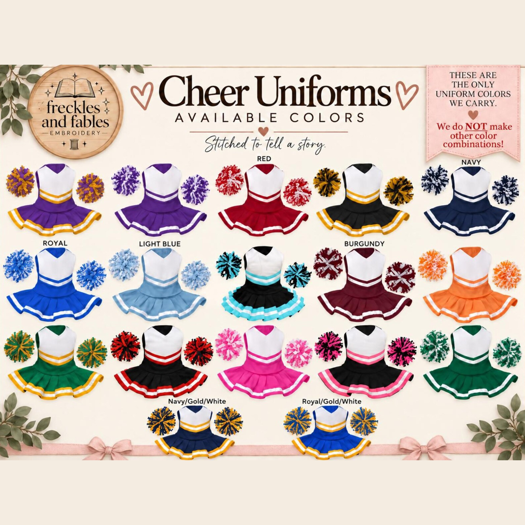Personalized Cheer Bear Gift – Custom Embroidered Uniform & Bow, Team Spirit Stuffed Animal, Cheerleader Keepsake for Girls, Teammates & Coaches