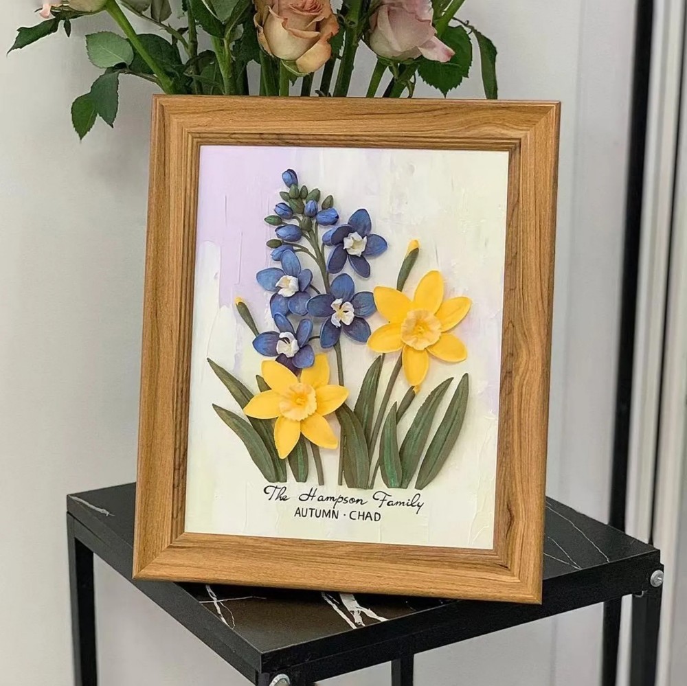 Personalized Birth Month Bouquet for Grandpa & Grandma, Handmade Keepsake