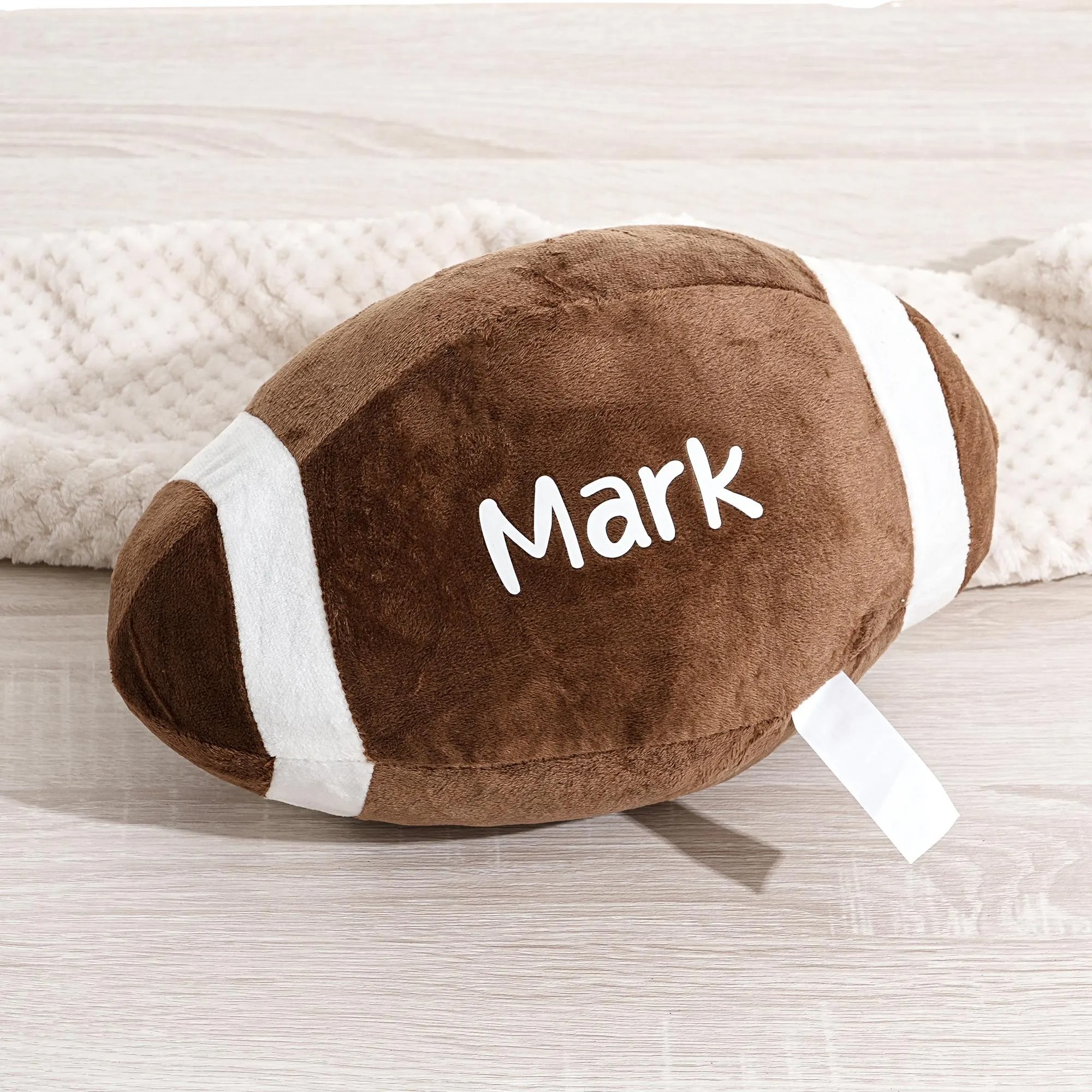 Personalized Plush Football Pillow – Custom Name Sports Decor, Soft American Football Stuffed Toy, Unique Birthday Gift for Boys & Football Fans