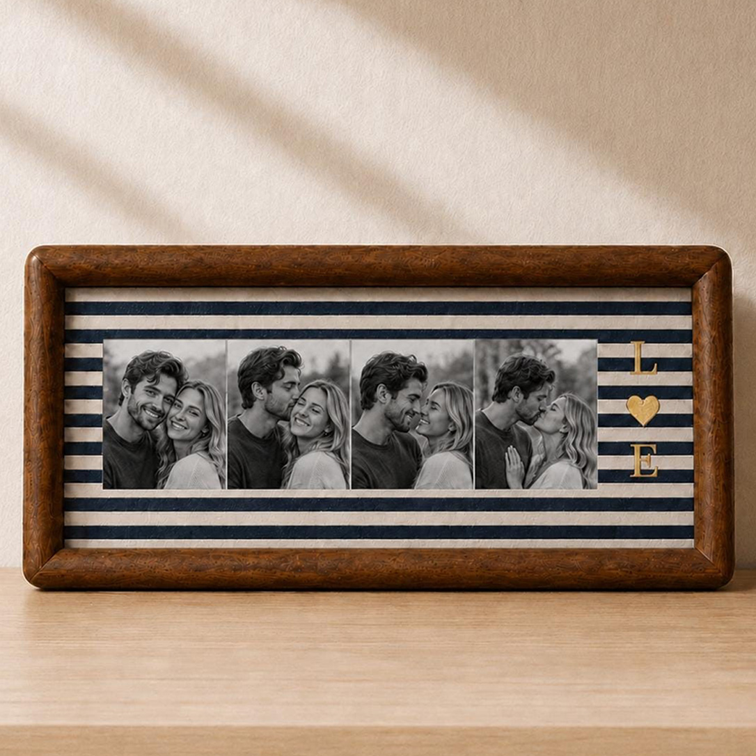 Personalized Photo Strip Frame – Custom Photo Booth Keepsake for Couples