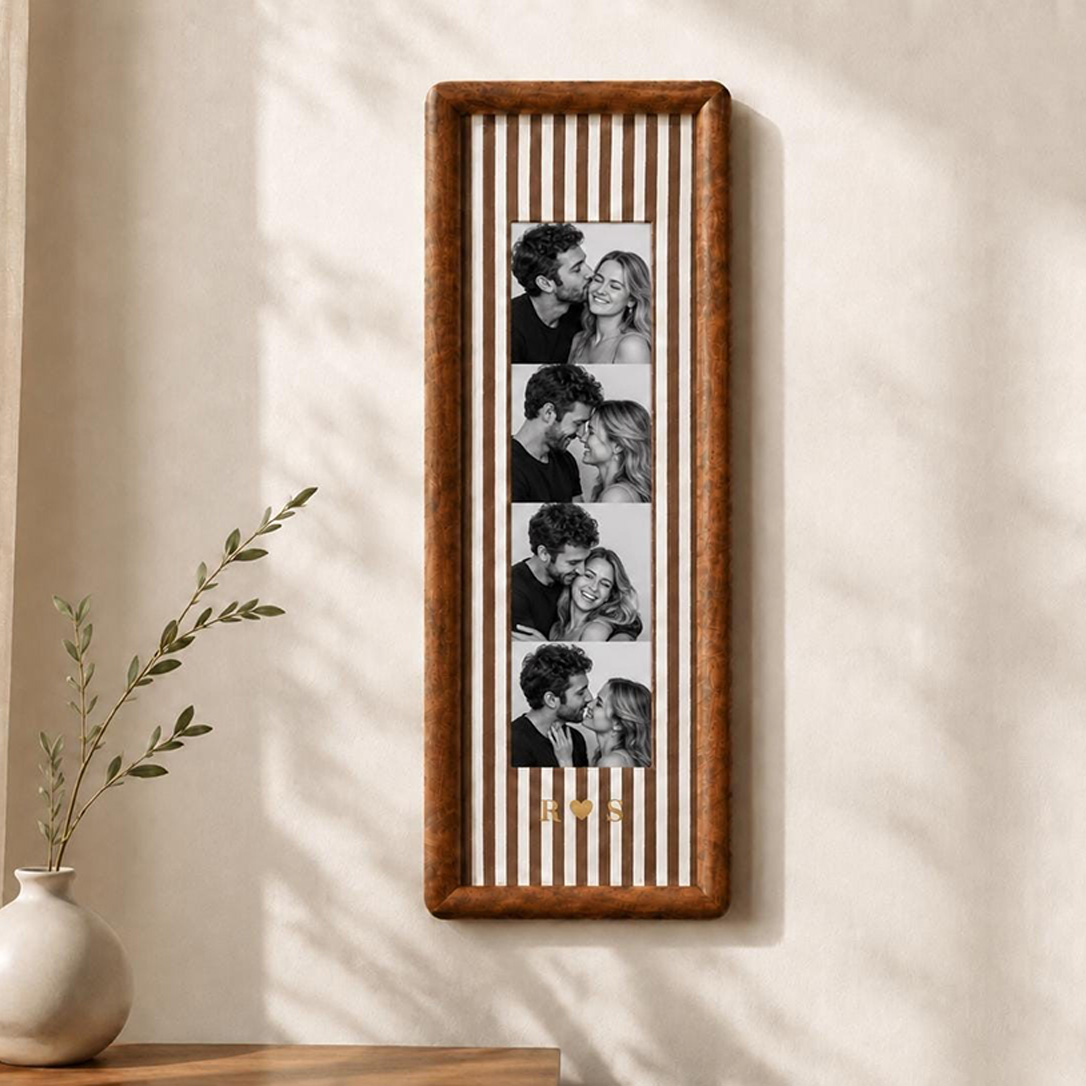 Personalized Photo Strip Frame – Custom Photo Booth Keepsake for Couples