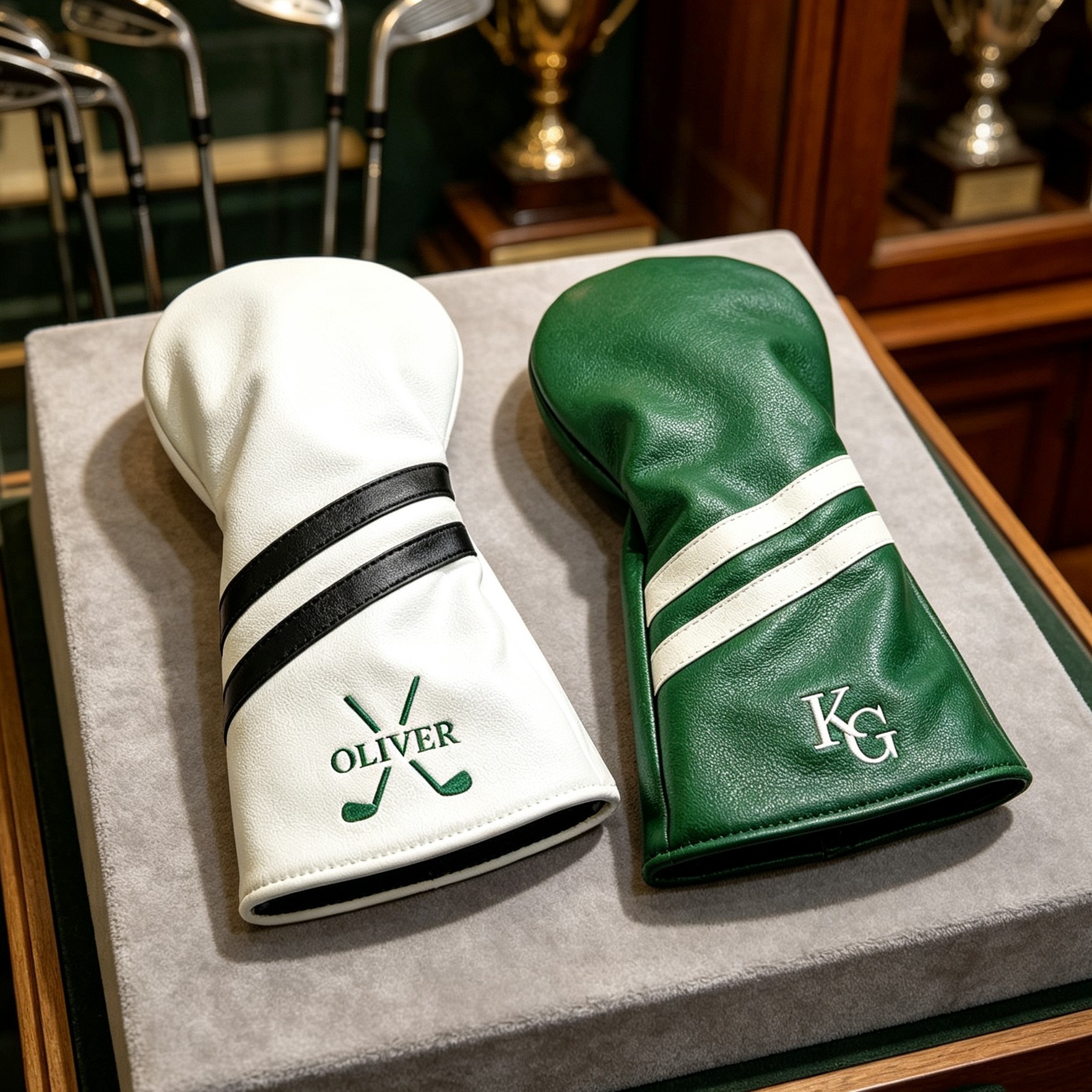 Personalized Golf Club Headcover, Custom Leather Driver Cover, Monogram Embroidered Golf Gift for Dad or Golf Lover, Golf Accessories