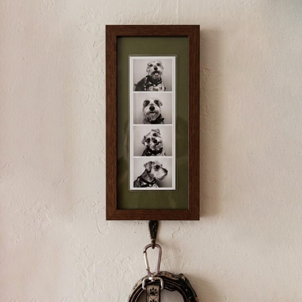 Personalized Photo Strip Key Holder Frame – Vintage Wooden Wall Decor
