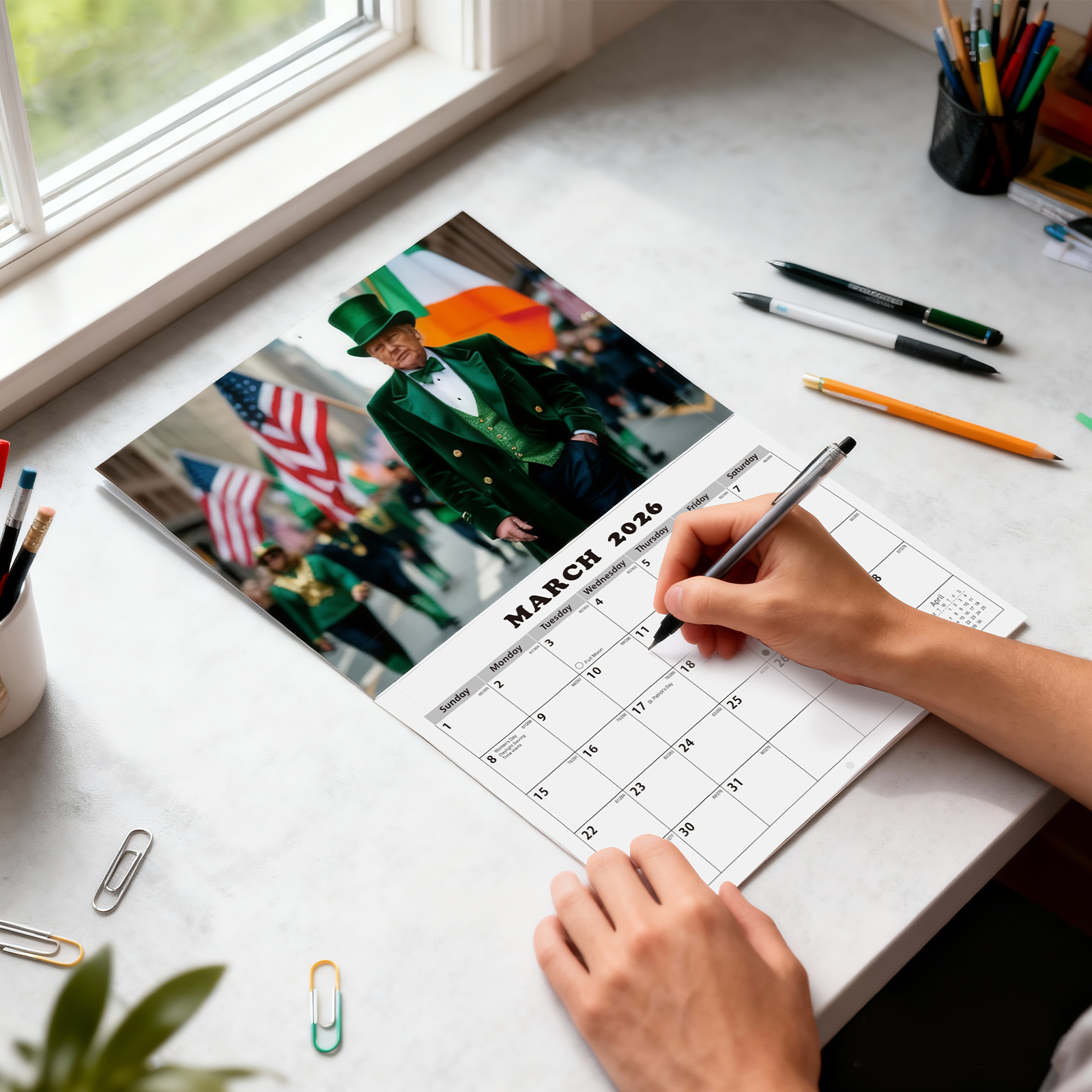 We offer custom-made wall calendars featuring your company name, address, and contact details, along with your product images and logo. Please contact us with your specific requirements, and we will provide a satisfactory solution within one to two days.