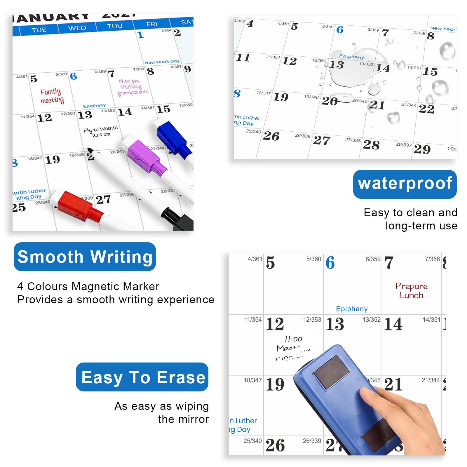 Can be customized according to your requirements: 32" x 48" 2027 Wall Calendar, Folded Wet & Dry Erase Wall Calendar 12 Month, Annual Yearly Planner Yearly Laminated Calendar 2027 Horizontal/Vertical