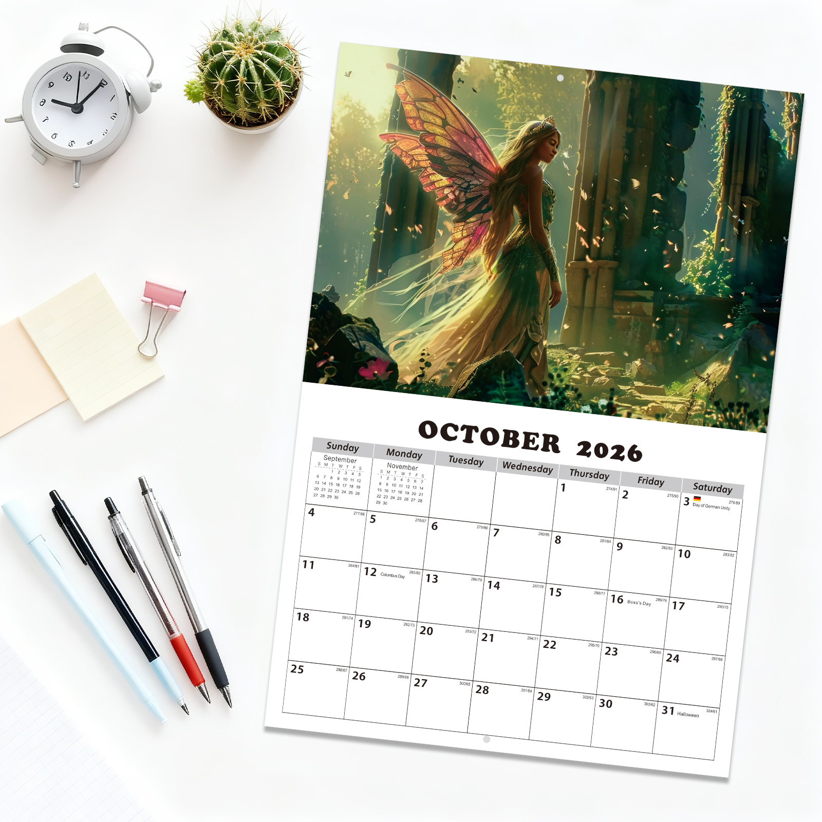 We offer custom-made wall calendars featuring your company name, address, and contact details, along with your product images and logo. Please contact us with your specific requirements, and we will provide a satisfactory solution within one to two days.