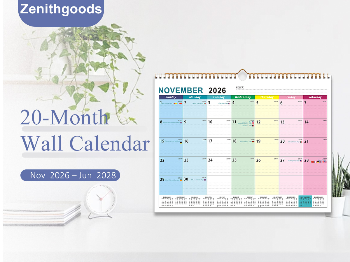Custom-designed wall calendars featuring your company name, address, and contact details, along with product images and your logo.2026-2027 Wall Calendar - 18 Months Wall Calendar 2026-2027 with Thick Paper, Jul 2026 - Dec 2027,