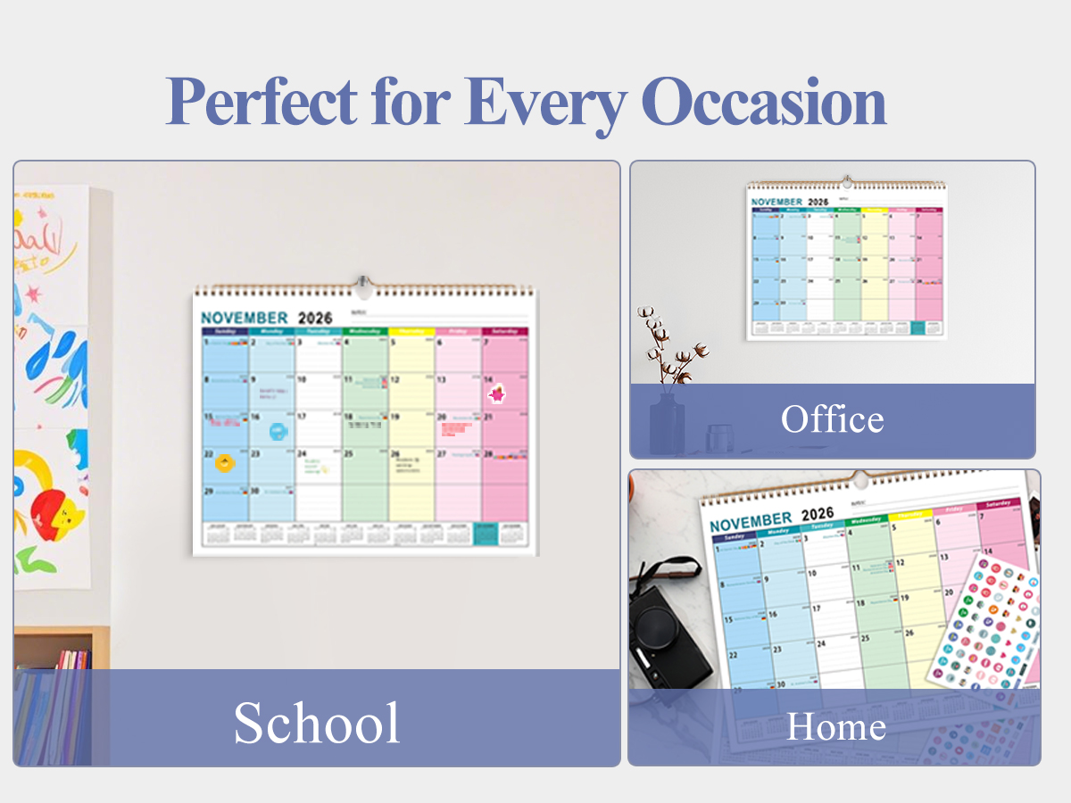 Custom-designed wall calendars featuring your company name, address, and contact details, along with product images and your logo.2026-2027 Wall Calendar - 18 Months Wall Calendar 2026-2027 with Thick Paper, Jul 2026 - Dec 2027,