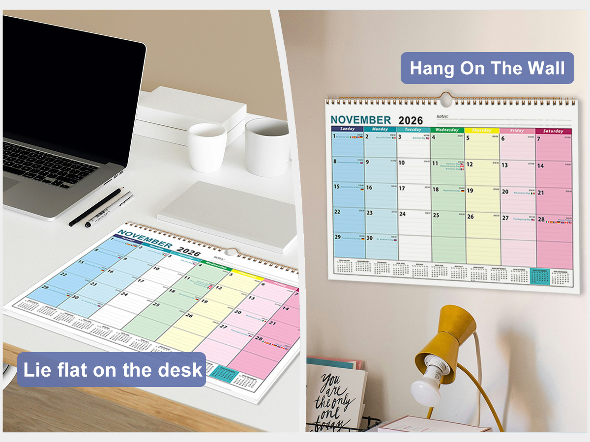 Custom-designed wall calendars featuring your company name, address, and contact details, along with product images and your logo.2026-2027 Wall Calendar - 18 Months Wall Calendar 2026-2027 with Thick Paper, Jul 2026 - Dec 2027,