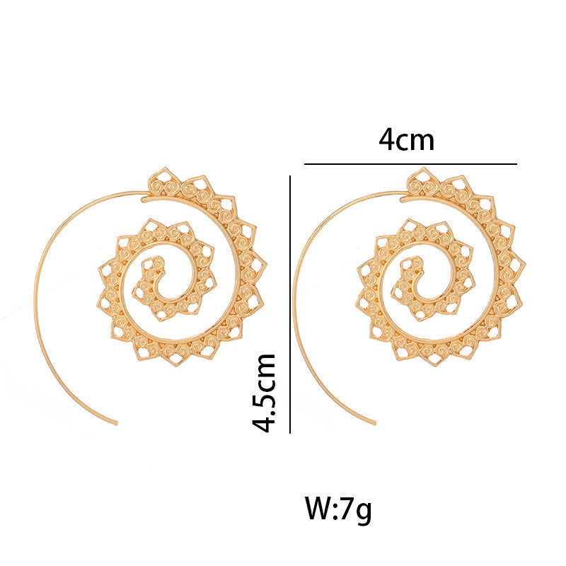 Personality Gear Shaped Heart-shaped Retro Earrings