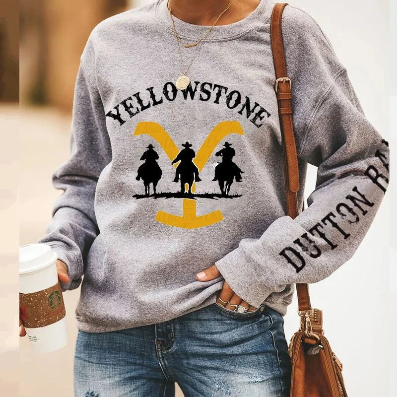 Western Inspired Graphic Cozy Sweatshirt