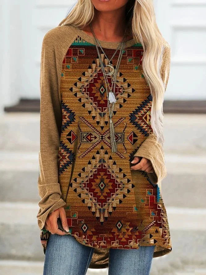 printed crew neck Pullover Sweatshirt sweater