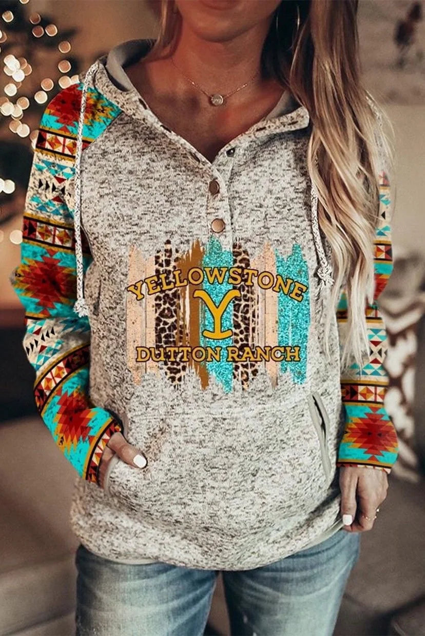 Custom fashion printed loose Hoodie