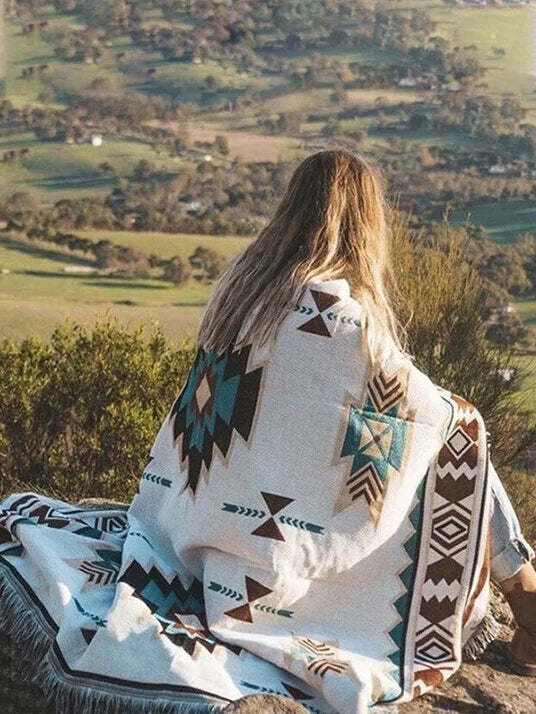 Tribal Blankets Indian Outdoor Rugs Camping Picnic Blanket Boho Decorative Bed Blankets Plaid Sofa Mats Travel Rug Tassels Linen.
