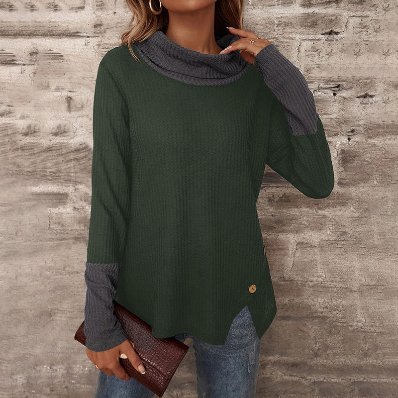 Vintage Paneled Turtleneck Long Sleeve T-Shirt