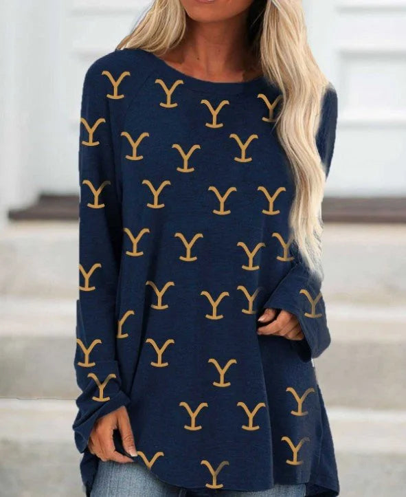 Custom Fashion printed crew neck Pullover Sweatshirt sweater