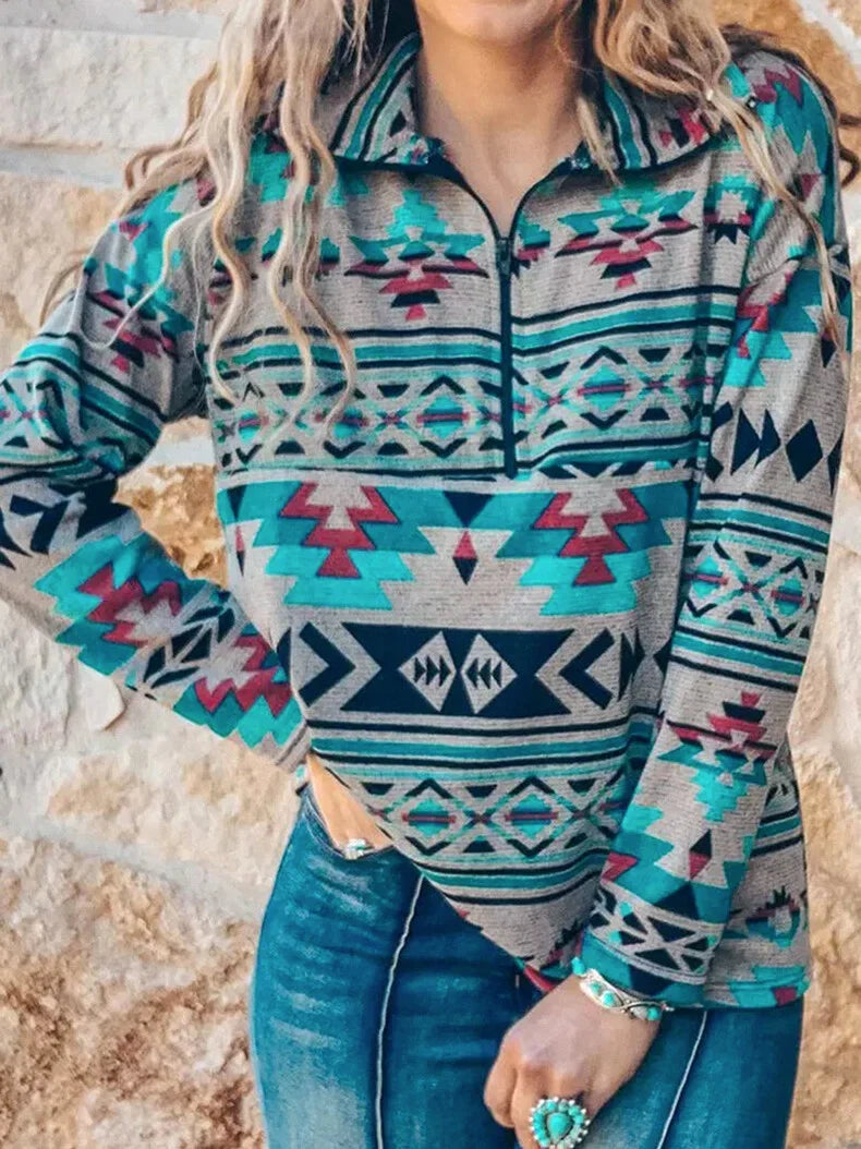 Women's Western AZTEC Sweatshirt.