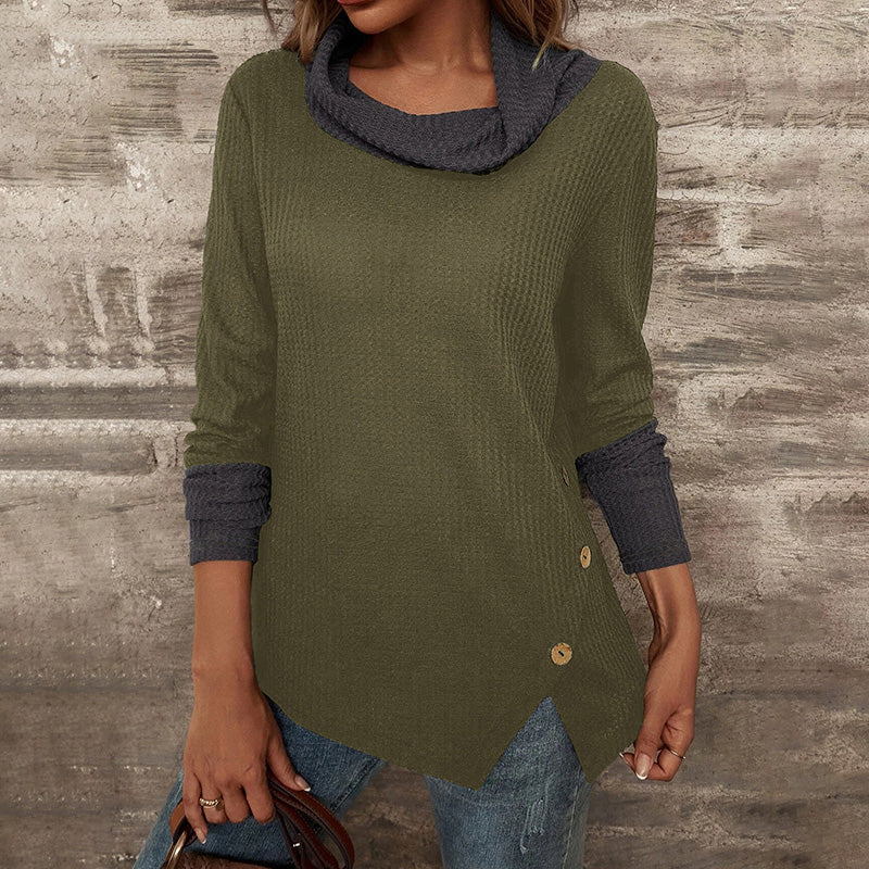 Vintage Paneled Turtleneck Long Sleeve T-Shirt