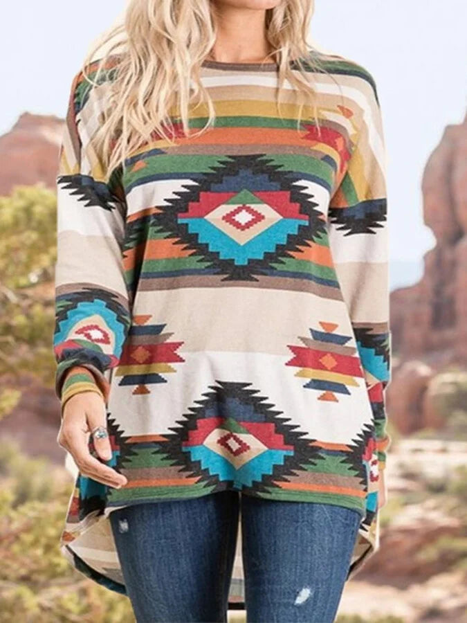 Women's Aztec Printed Tee Shirt.