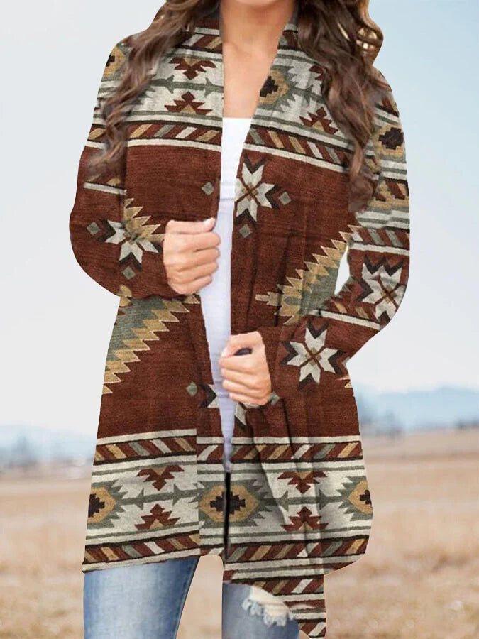 Long Sleeve Printed Cardigan.