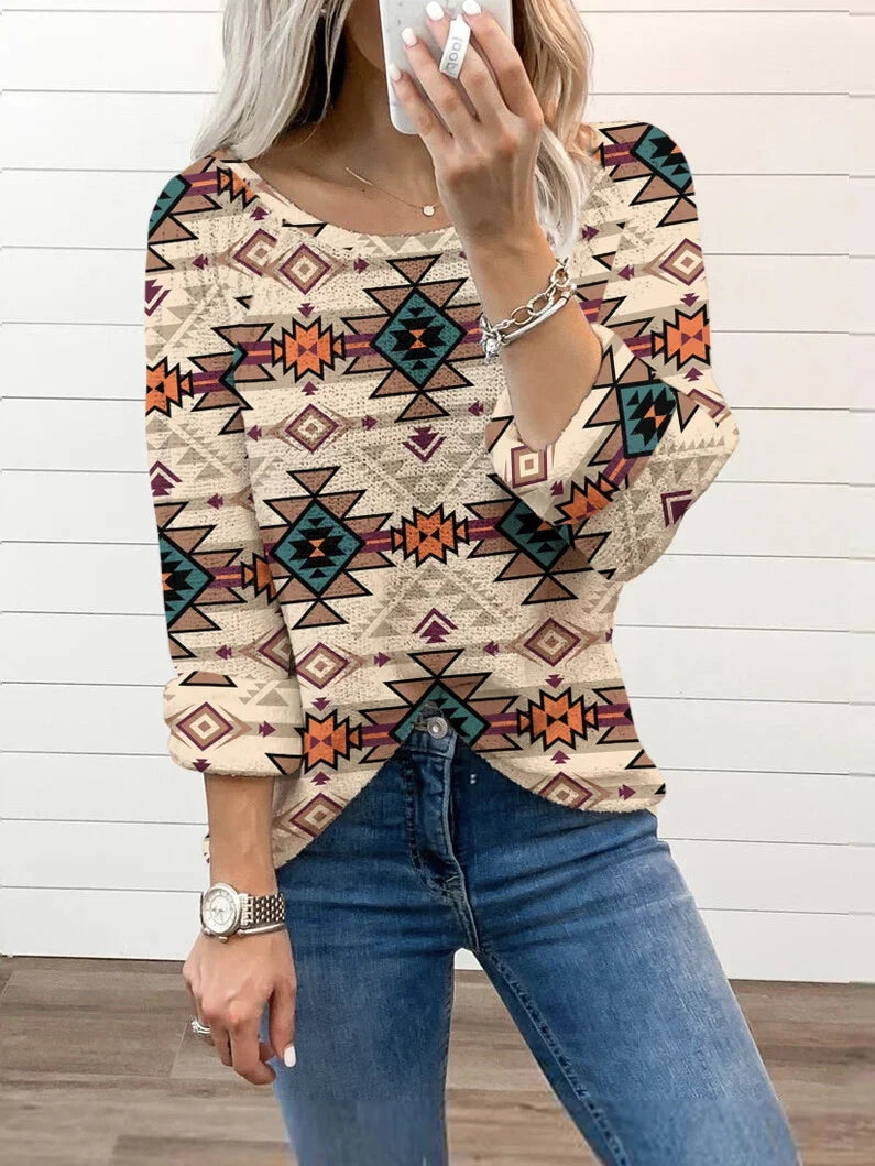 Women's Western AZTEC Tee Shirt.