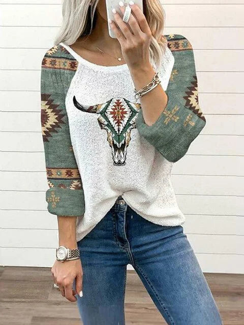 Women's Western AZTEC Tee Shirt.