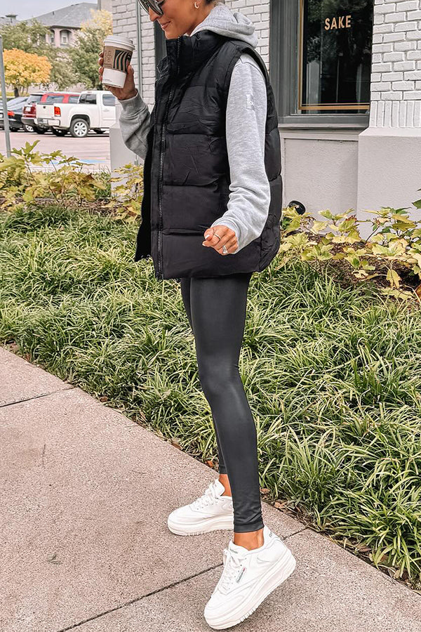 Solid color fashionable lazy style cotton vest jacket