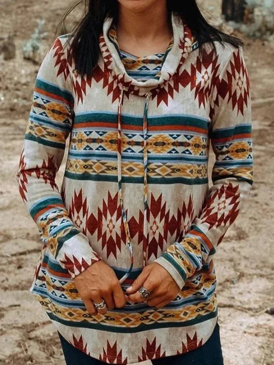 Women's casual long sleeve printed T-shirt