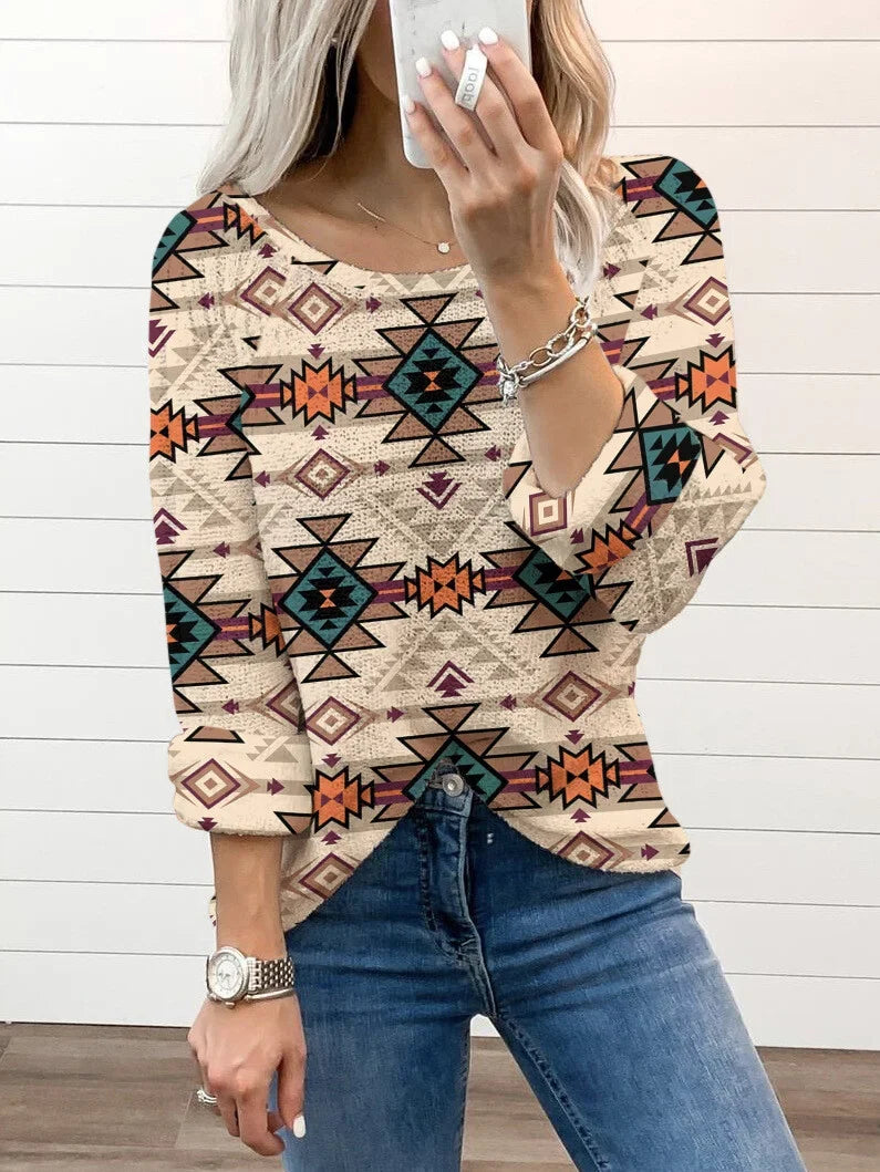 Women's Western AZTEC Tee Shirt.