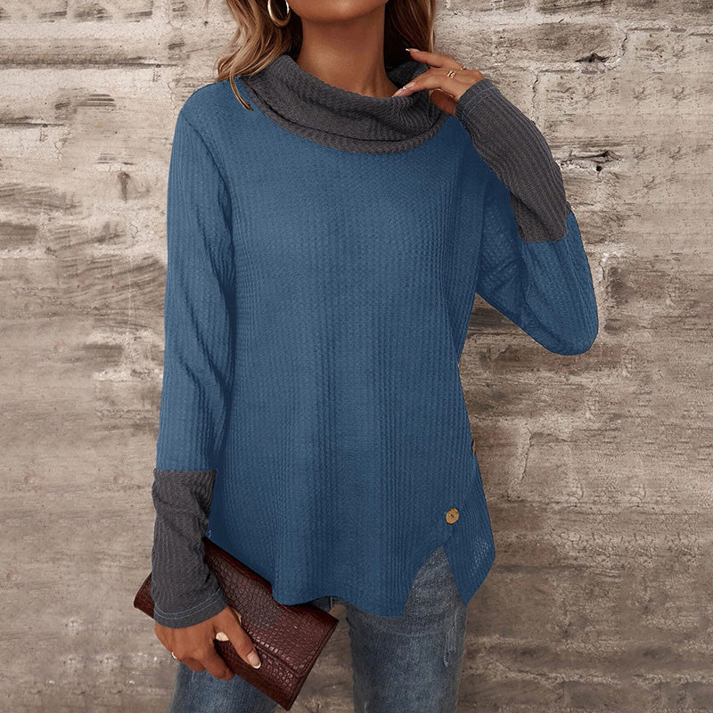 Vintage Paneled Turtleneck Long Sleeve T-Shirt