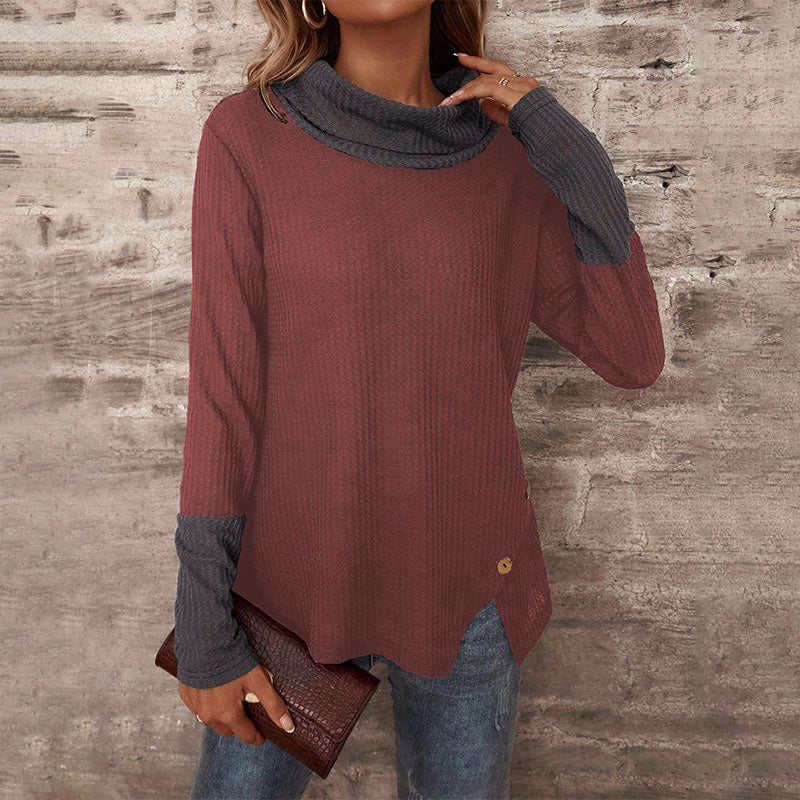Vintage Paneled Turtleneck Long Sleeve T-Shirt