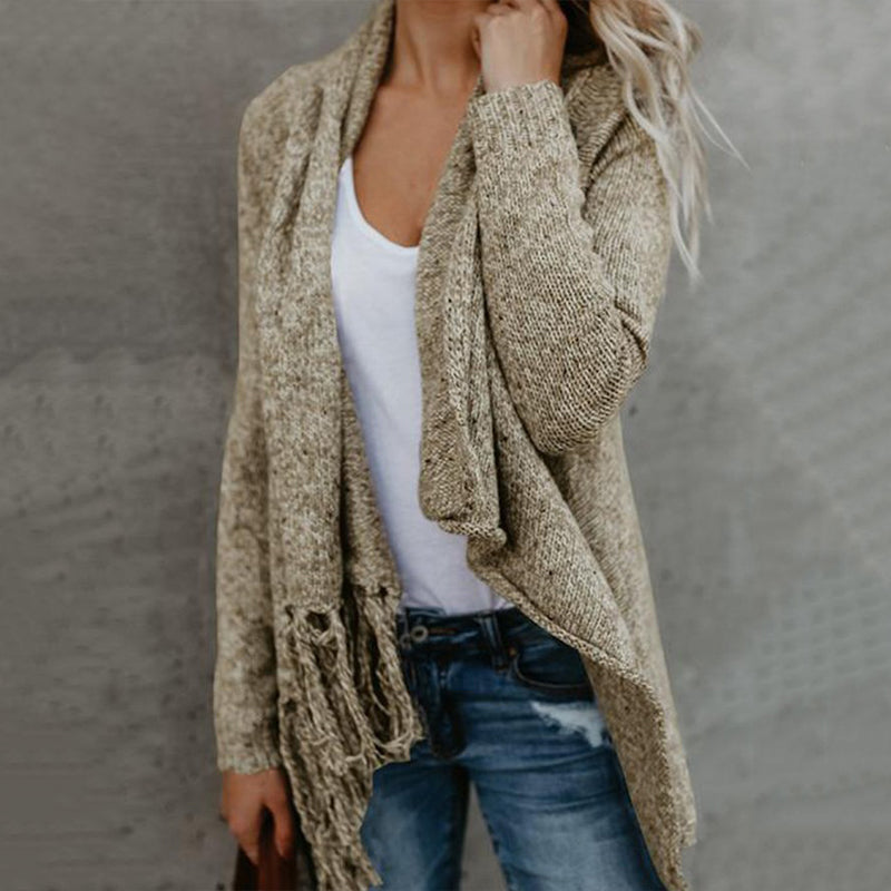 Wisherryy Casual Asymmetric Sweater Cardigan