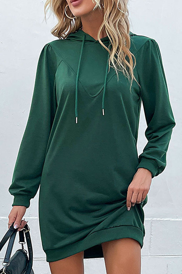 hooded pullover sweater dress