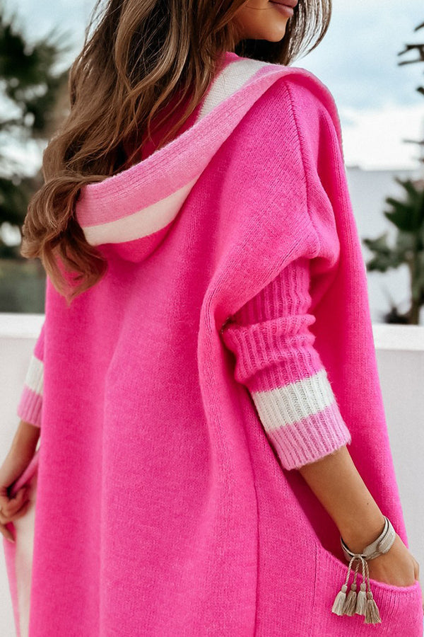 Autumn and winter casual all-match hooded long cardigan sweater jacket