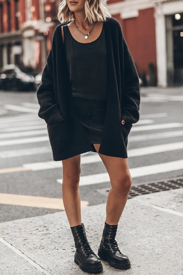 Ready for Fall Knit Long Sleeve Pocket Oversized Cardigan