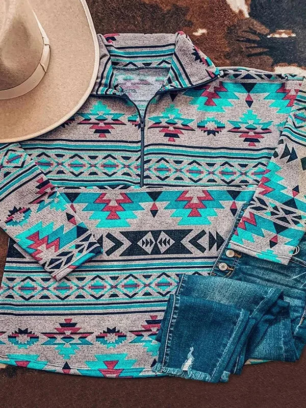 Women's Western AZTEC Sweatshirt.